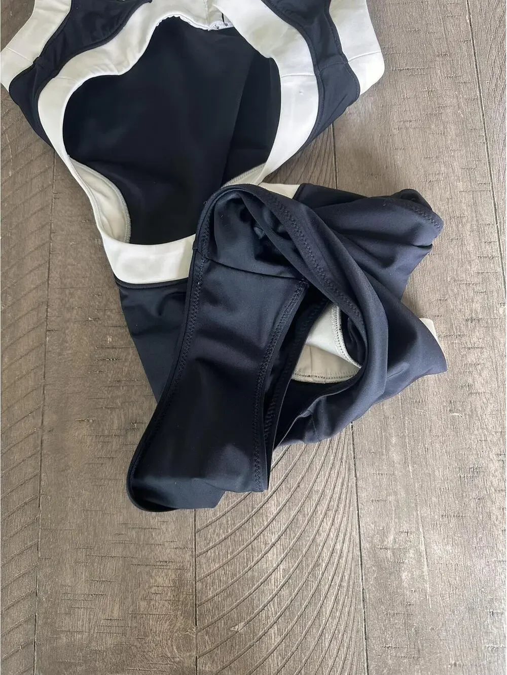 STAUD Dolce One Piece Swimsuit with Cutouts in Black/White Women’s XS - Picture 7 of 15